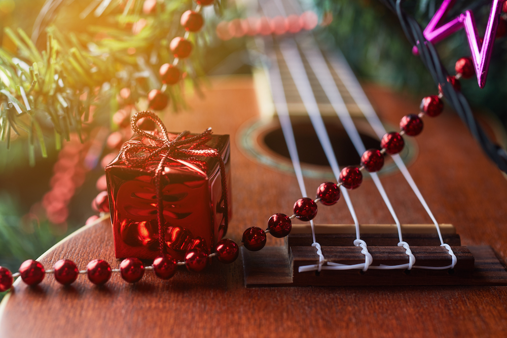 ukulele and Christmas tree