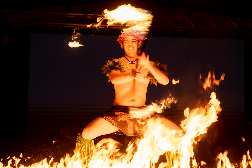 fire dancer at luau