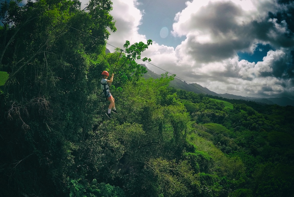 woman on zipline 